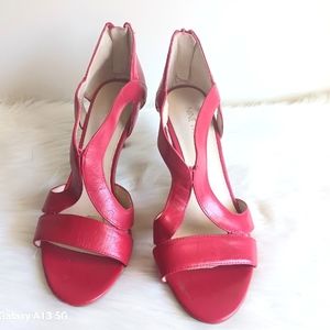 Nine West Women's Giggly Girl Coral Red Sandals Sz 8M
